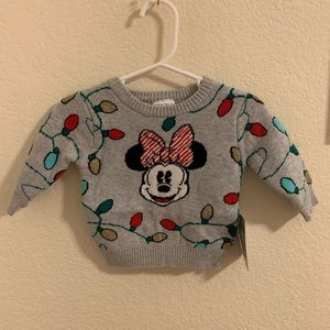 NWT Disney Baby Minnie Mouse Christmas sweater 3-6M
